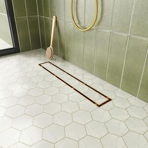 Neodrain 18-Inch Gold Linear Shower Drain With tile insert tray NIB